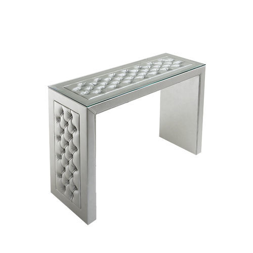Chesterfield-Konsolentisch - Ambra  - Siwa Soft Style Home - Glas / Leder / Gestell aus Massivholz