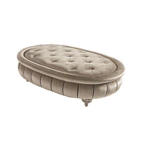 Chesterfield-Fußschemel - First Lady - Siwa Soft Style Home - Stoff / Buche / Massivholz