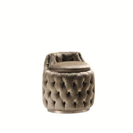 Chesterfield-Hocker - Tres Chic - Siwa Soft Style Home - Stoff / Gestell aus Stoff / Polster