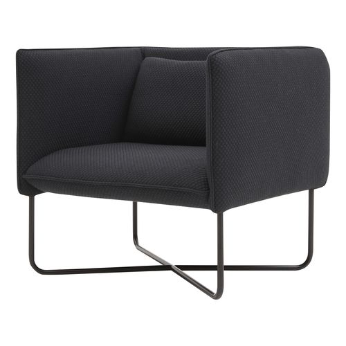 Moderner Sessel - GROOVE - SOFTLINE - Stoff / Chromstahl / mit abnehmbarem Bezug