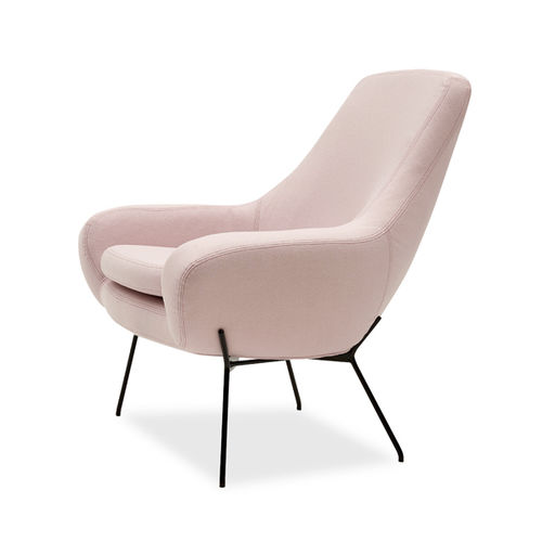 Sessel / skandinavisches Design - NOOMI STRING - SOFTLINE - Stoff / Stahl / mit abnehmbarem Kissen