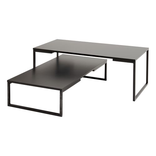 Moderner Couchtisch - MIRROR - SOFTLINE - lackiertes MDF / Gestell aus verchromtem Stahl / rechteckig
