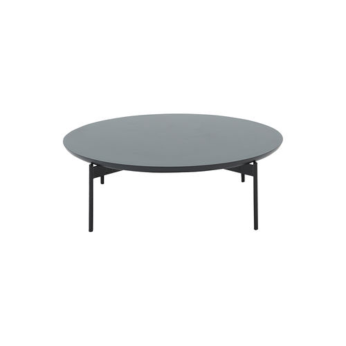 Moderner Couchtisch - JOE - SOFTLINE - Laminat / Gestell aus Stahl / rund