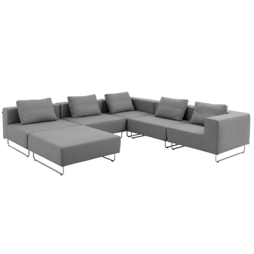 Modulsofa - OHIO - SOFTLINE - modern / Stoff / verchromtes Metall