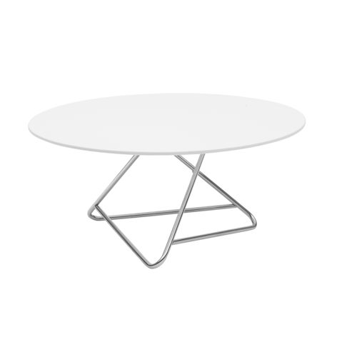 Moderner Couchtisch - TRIBECA - SOFTLINE - lackiertes MDF / Stahl / rund