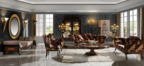Neobarock-Sofa - BUENA  - Soher - Stoff / braun / 3 Plätze