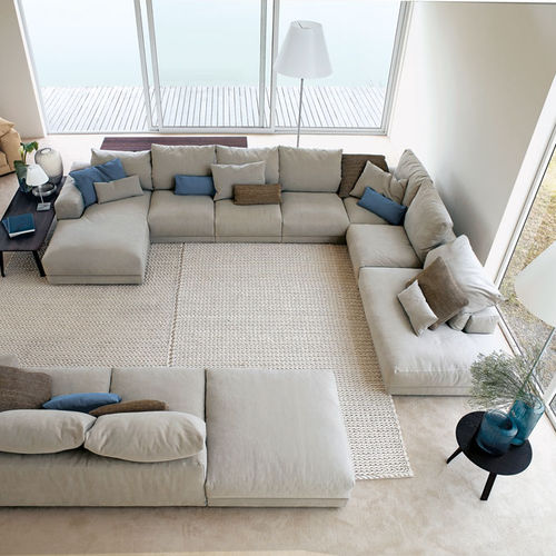 Modulsofa - HILLS - Swan Italia - halbrund / modern / Stoff