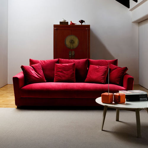 Modernes Sofa - JAZZ - Swan Italia - Stoff / Leder / Zweisitzer