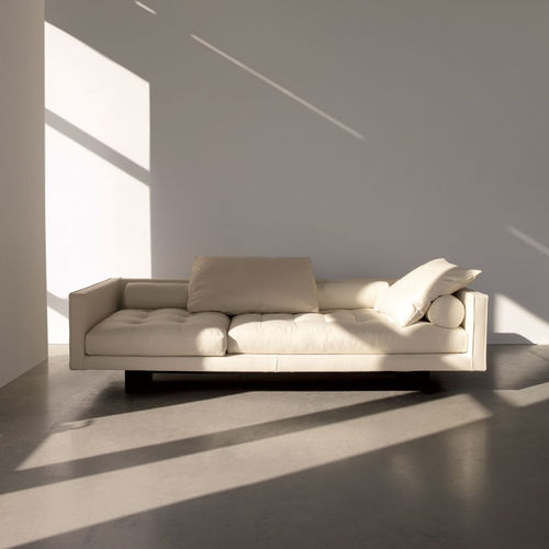 Modernes Sofa - PLAZA - Swan Italia - Stoff / Leder / 3 Plätze