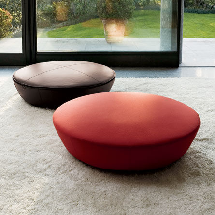 Modernes Sitzkissen - CAKE - Swan Italia - Stoff / rund / schwarz