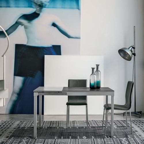 Moderner Esstisch - PERIGEO 85 - Target Point - lackiertes MDF / Hartglas / Feinsteinzeug