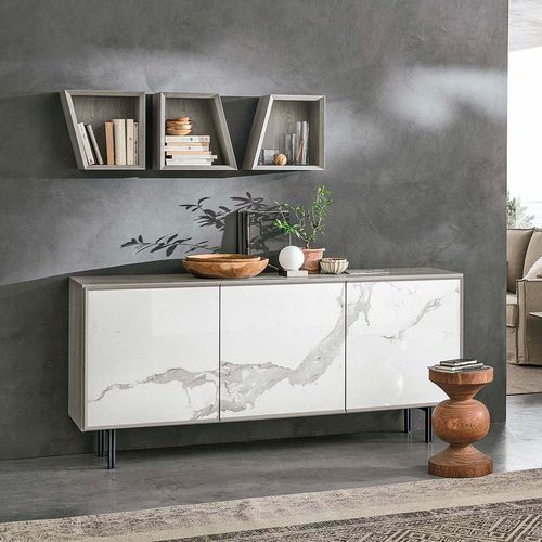 Modernes Sideboard - GIUNONE - Target Point - aus lackiertem Metall / Keramik / Laminat