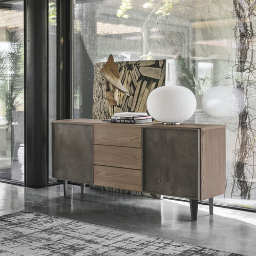 Modernes Sideboard - MINERVA - Target Point - aus lackiertem Metall / Laminat / Holzfurnier