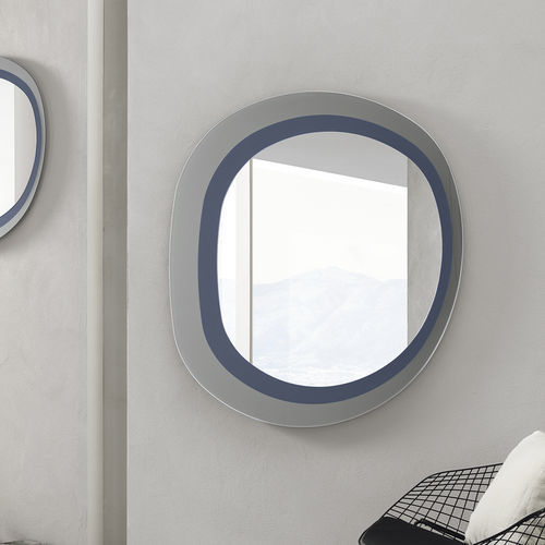 Wandmontierter Spiegel - NEFTI 120 - Target Point - modern / gewölbtes Glas / blau