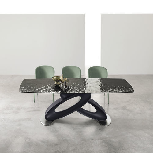 Moderner Esstisch - ECLIPSE GLASS - Target Point - Glas / Gestell aus Polyurethan / rechteckig