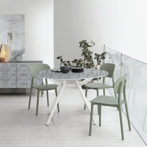 Moderner Tisch - SMILE - Target Point - Hartglas / Laminat / Feinsteinzeug