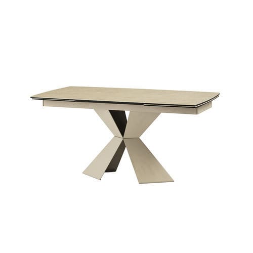 Moderner Esstisch - POSEIDONE 120 - Target Point - Hartglas / Feinsteinzeug / Gestell aus Metall