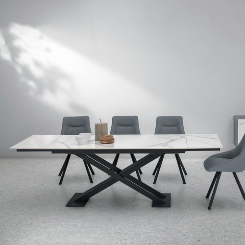 Moderner Esstisch - TOLOMEO - Target Point - Feinsteinzeug / Laminat / Gestell aus gestrichenem Metall