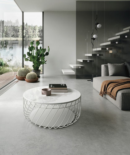 Moderner Couchtisch - NEST - Target Point - Glas / Feinsteinzeug / Gestell aus Metall