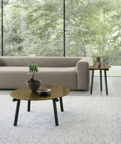 Moderner Couchtisch - KYOTO - Target Point - Glas / Feinsteinzeug / Gestell aus Metall
