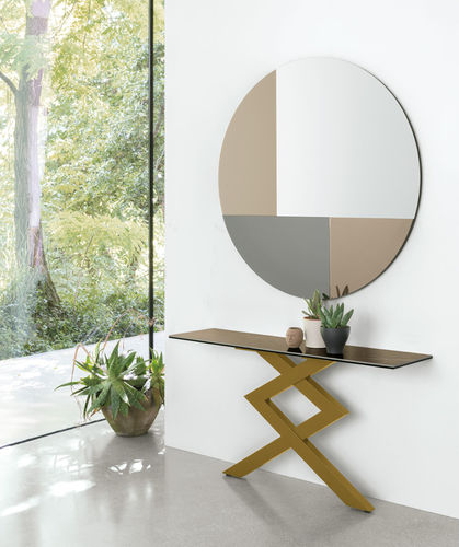 Wandmontierter Spiegel - PATCHWORK - Target Point - modern / rund / grau