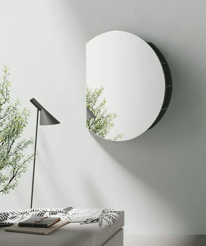 Wandmontierter Spiegel - TOKEN - Target Point - modern / lackiertes Holz / schwarz