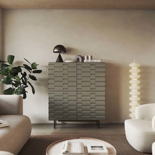 Sideboard mit hohen Beinen - OYSTER QUADRA - Target Point - modern / Laminat / lackiertes Holz