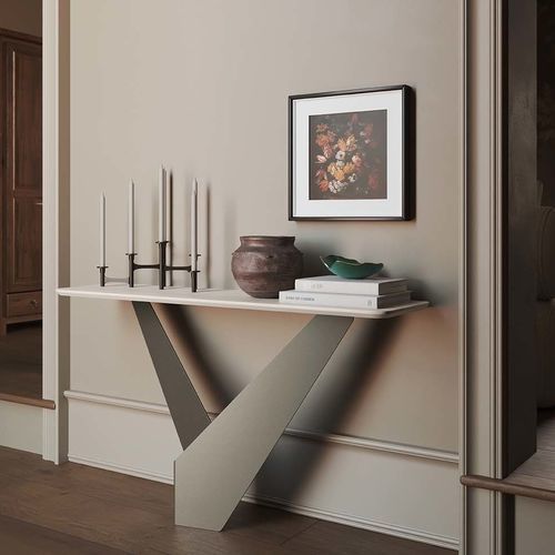 Konsolentisch / originelles Design - PSYCHE - Target Point - Feinsteinzeug / Gestell aus lackiertem Metall / rechteckig