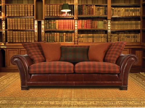 Klassisches Sofa - CARLOWAY II - Tetrad Associates - Stoff / Leder / mehrfarbig