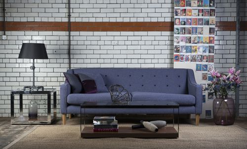 Modernes Sofa - DRAPER - Tetrad Associates - Stoff / blau / Zweisitzer