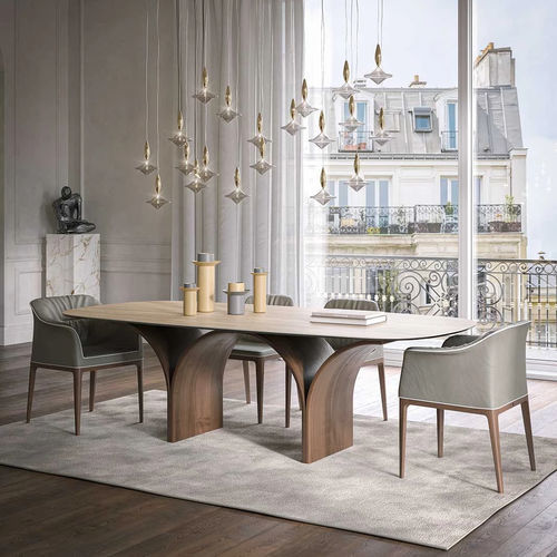 Moderner Tisch - ARCO - Tonin Casa - MDF / Glas / Feinsteinzeug