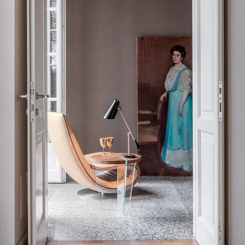 Moderner Beistelltisch - AIDA - Tonin Casa - Nussbaum / Eiche / Gestell aus Glas