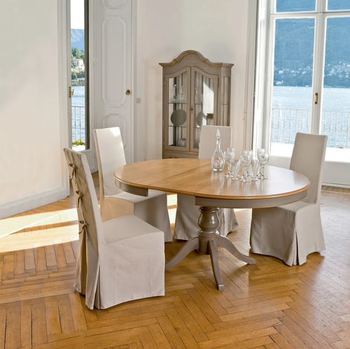 Klassischer Tisch - ARAGO  - Tonin Casa - lackiertes Holz / Gestell aus Holz / rund