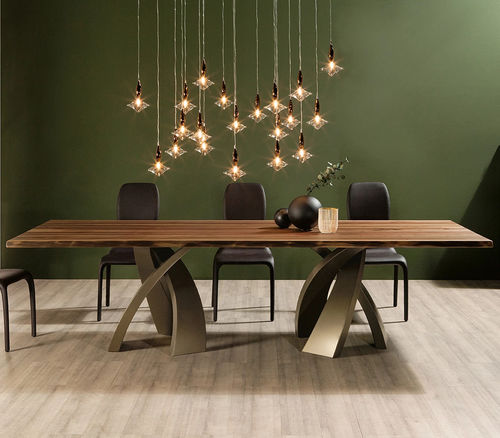 Moderner Esstisch - BIG ELISEO  - Tonin Casa - Holz / Hartglas / Keramik