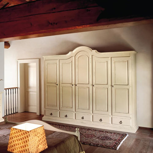 Klassischer Kleiderschrank - ASSO - Tonin Casa - lackiertes Holz / mit Schwingtür / mit Schublade