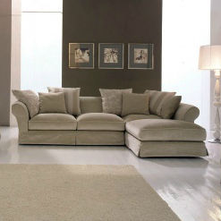 Modulsofa - BELLAGIO - Valmori - klassisch / Stoff / braun