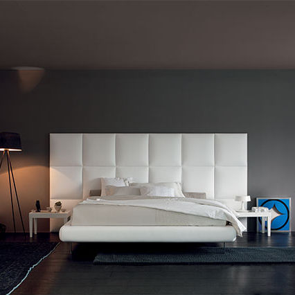 Doppelbett - CLASS SQUARE - Valmori - modern / Polster / gepolstertes Kopfteil