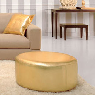 Modernes Sitzkissen - Valmori - Kunstleder / rund / gold