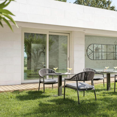 Tischgestell / pulverbeschichteter Stahl - TIGHT Low - Varaschin - modern / wetterbeständig / UV-beständig