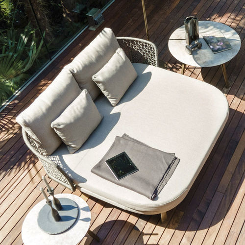 Moderne Récamiere - Emma Compact low - Varaschin - abperlendes Gewebe / Kordel / aus lackiertem Aluminium