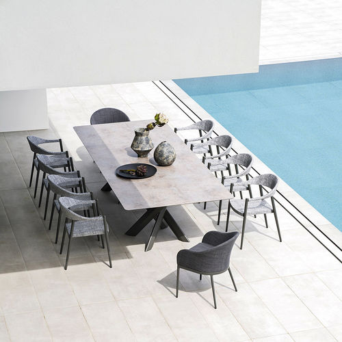 Moderner Esstisch - SYSTEM STAR Maxi + maxi long - Varaschin - HPL / Keramik / Gestell aus Aluminium