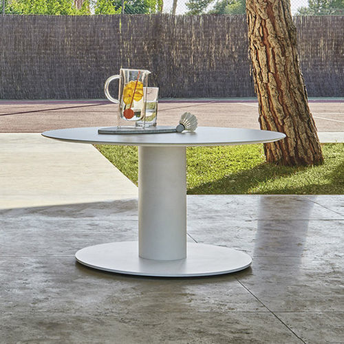 Moderner Couchtisch - BIG - Varaschin - HPL / Gestell aus Stahl / rund