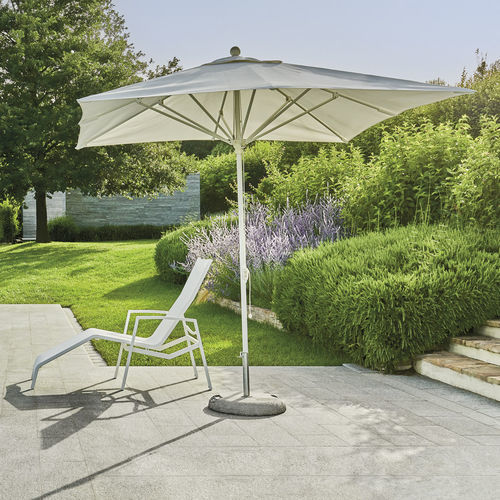 Quadratischer Sonnenschirm - AMALFI - Varaschin - mit Zentralmast / aus lackiertem Aluminium / Polyester