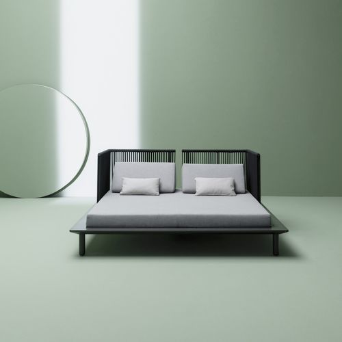 Moderne Récamiere - SUNMOON - Varaschin - Stoff / aus lackiertem Aluminium / geflochtenes Harz