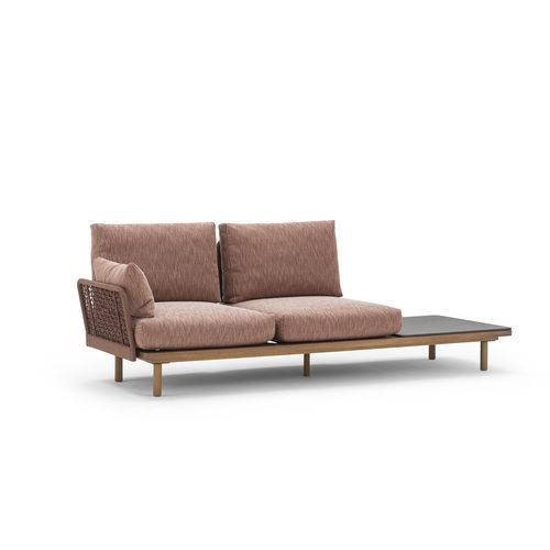 Moderne Récamiere - EMMA  - Varaschin - Stoff / Iroko / Kordel