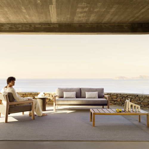 Modernes Sofa - 25742 - Varaschin - für Außenbereich / Aluminium / Iroko