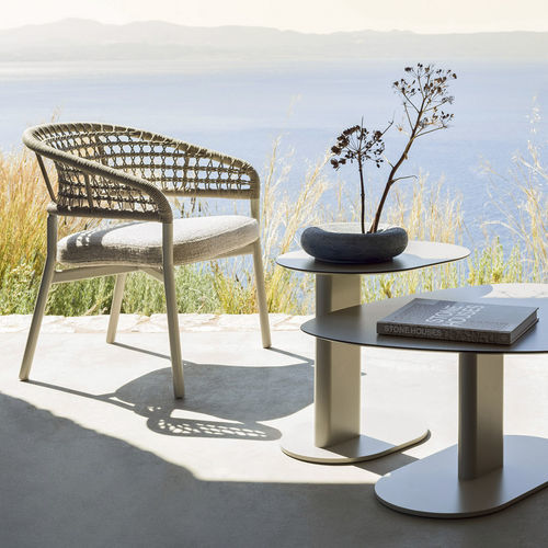 Moderner Sessel - 24650S - Varaschin - Stoff / Aluminium / beige
