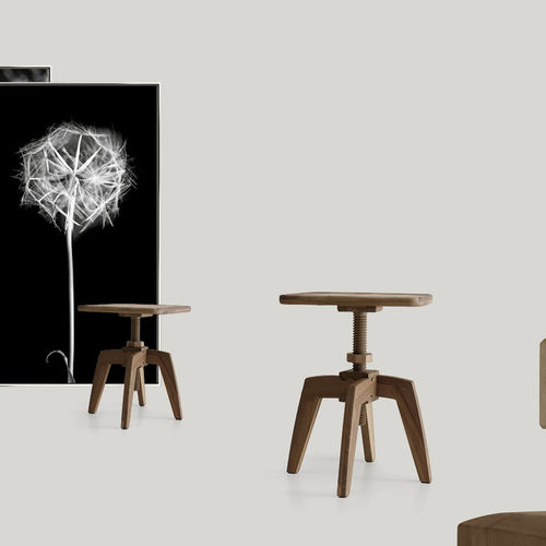 Moderner Beistelltisch - ARCHITA - Volpi - Holz / rund / höhenverstellbar