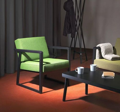 Moderner Sessel - Pod - Zilio A&C - Stoff / Buche / grün