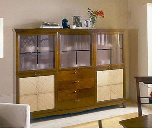 Klassisches Sideboard - ART. AK508 - Zilio Mobili - Holz / mit Glasfront